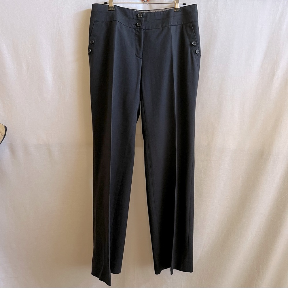 Marc Aurel Navy Wide Leg Wool Blend Trousers. Size Eu38